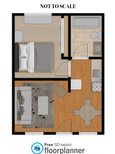 2040 Iuka Ave. 5A one-bedroom floorplan layout