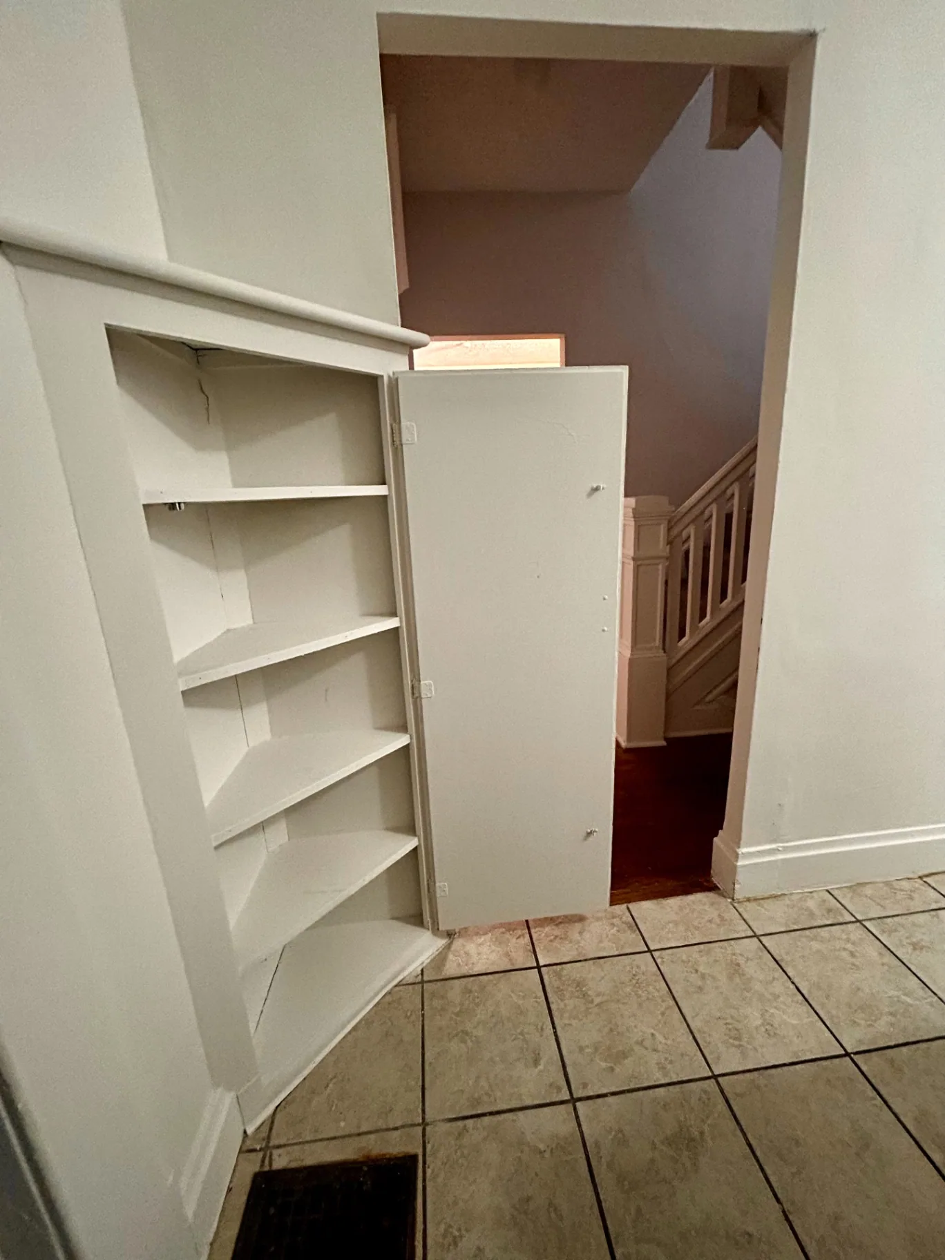 68 E Patterson Ave. built-in shelves near the staircase