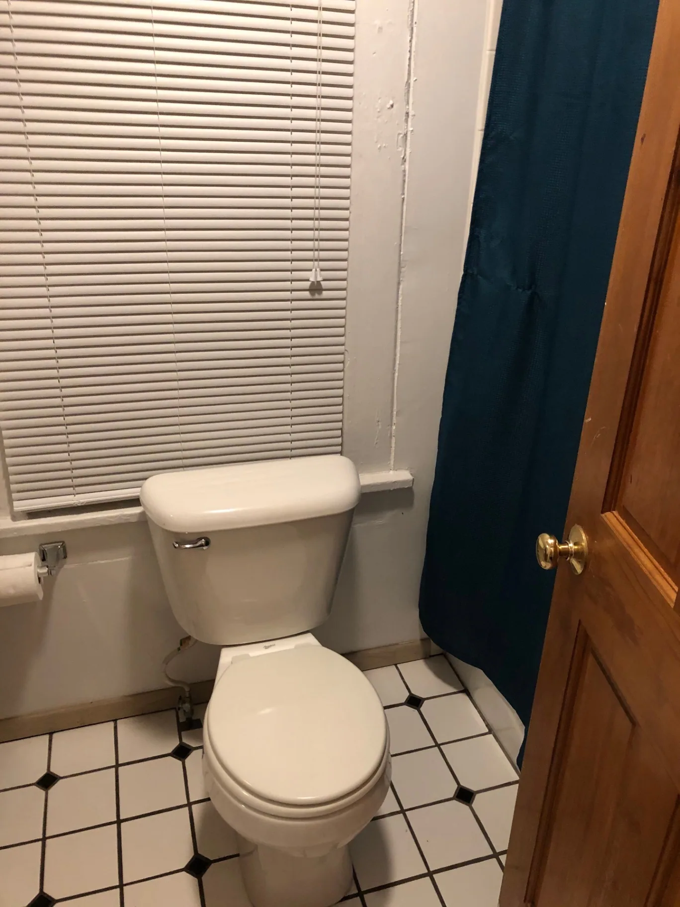77 E Patterson Ave. bathroom with window, toilet, and shower curtain