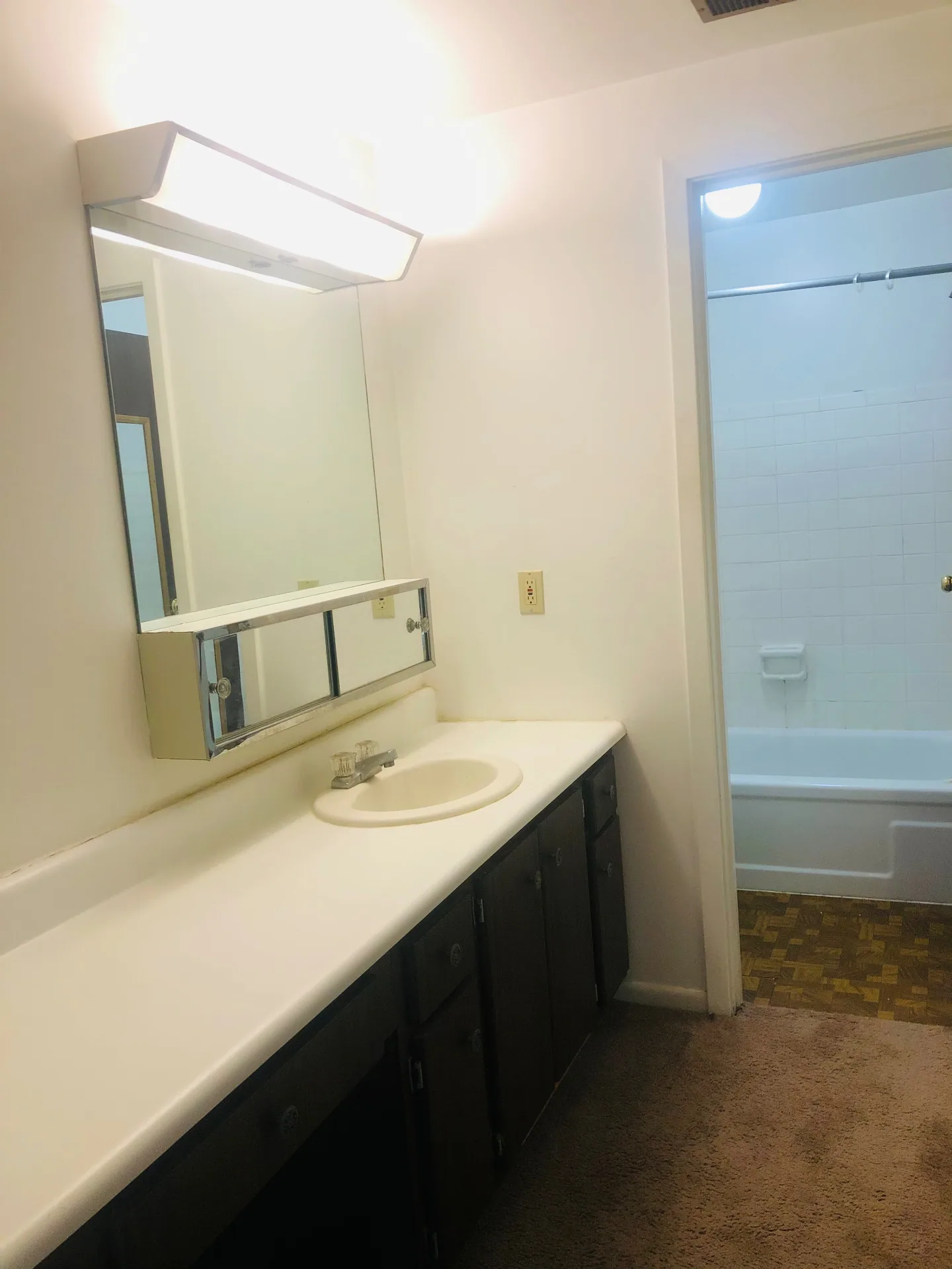 2028 Summit St. large bathroom vanity with mirror and medicine cabinet