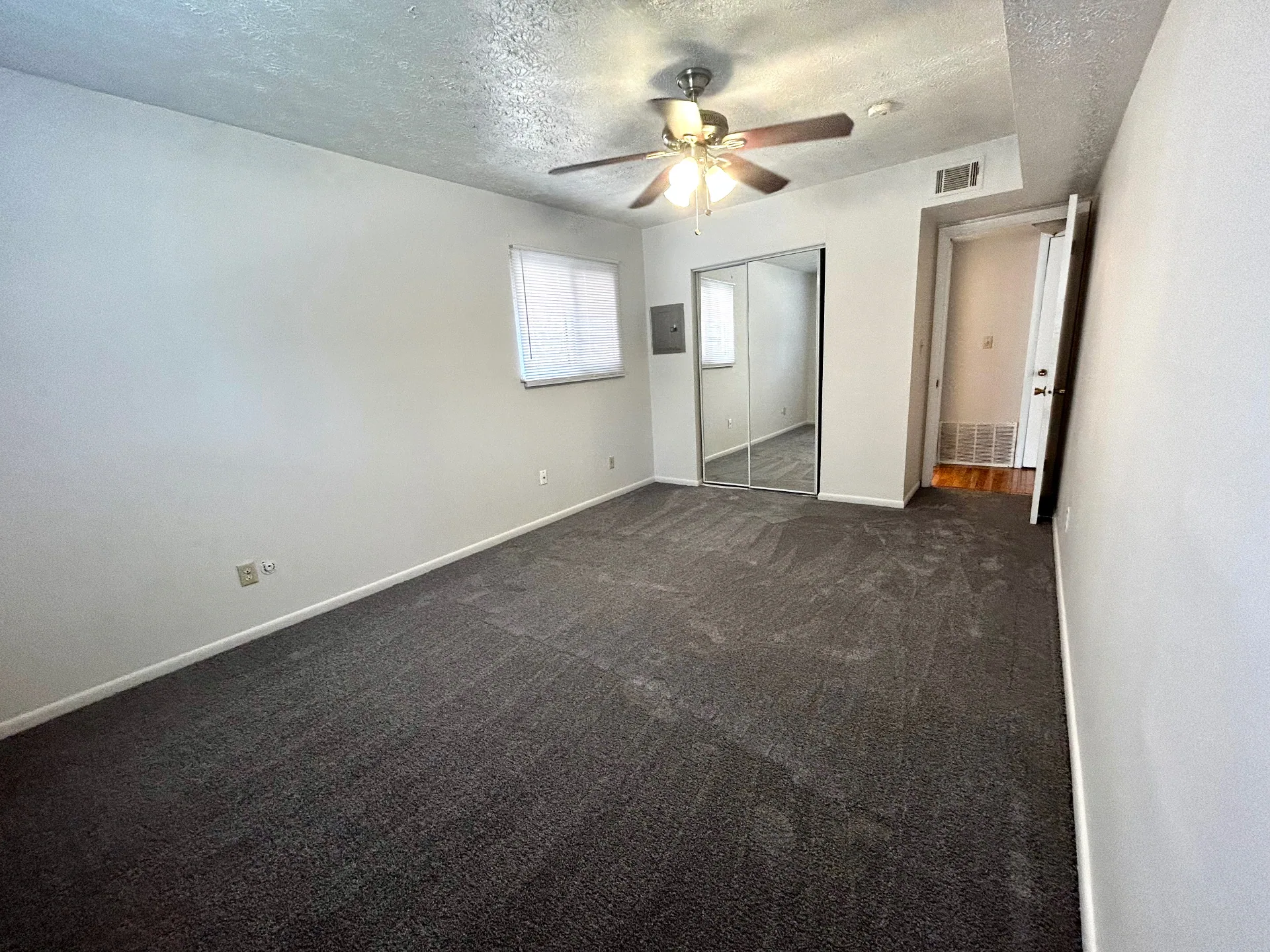 2150 N 4th St. Unit C additional bedroom view with mirrored closet doors and soft gray carpet