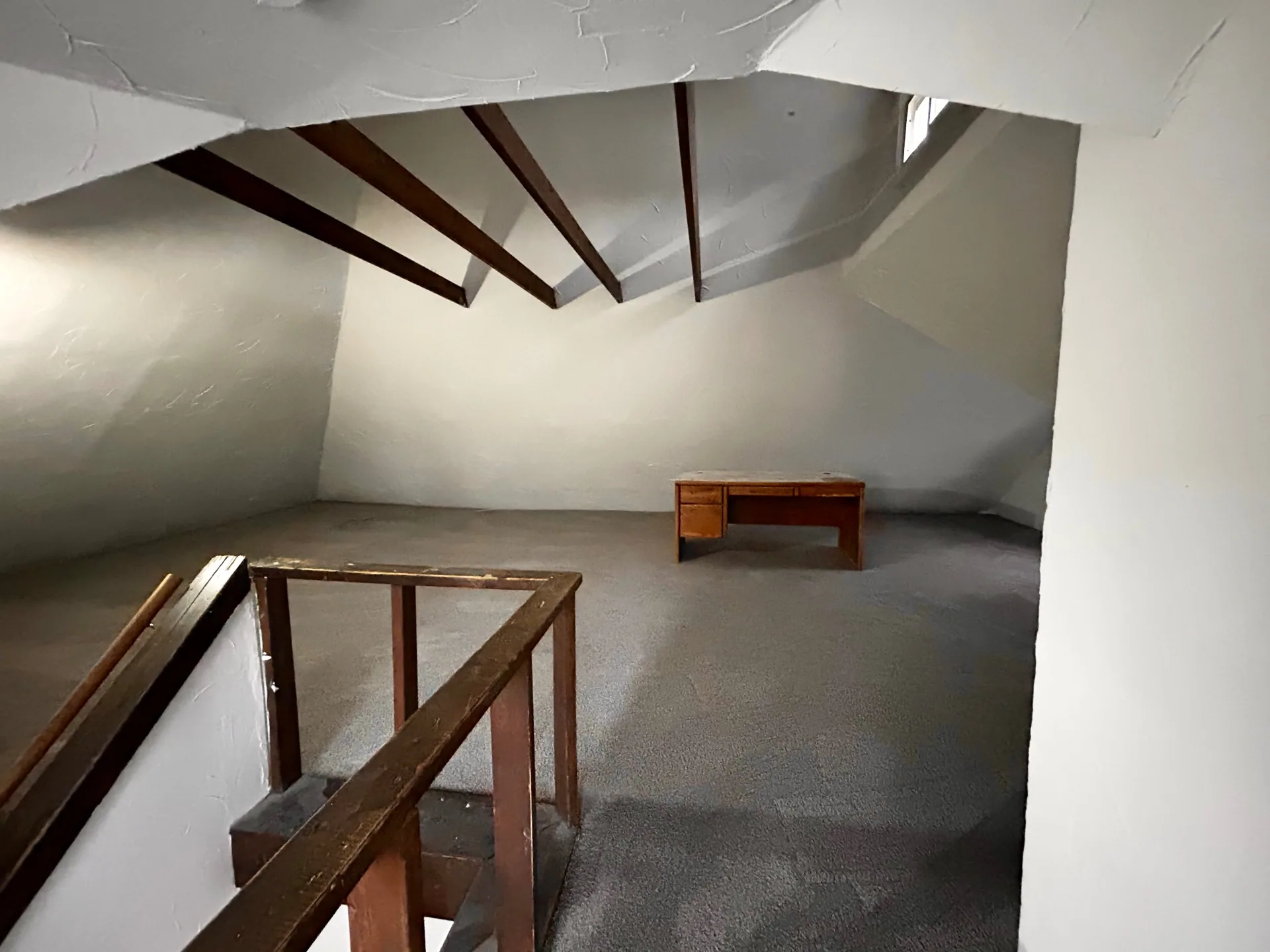 68 E Patterson Ave. finished attic loft with exposed wood beams